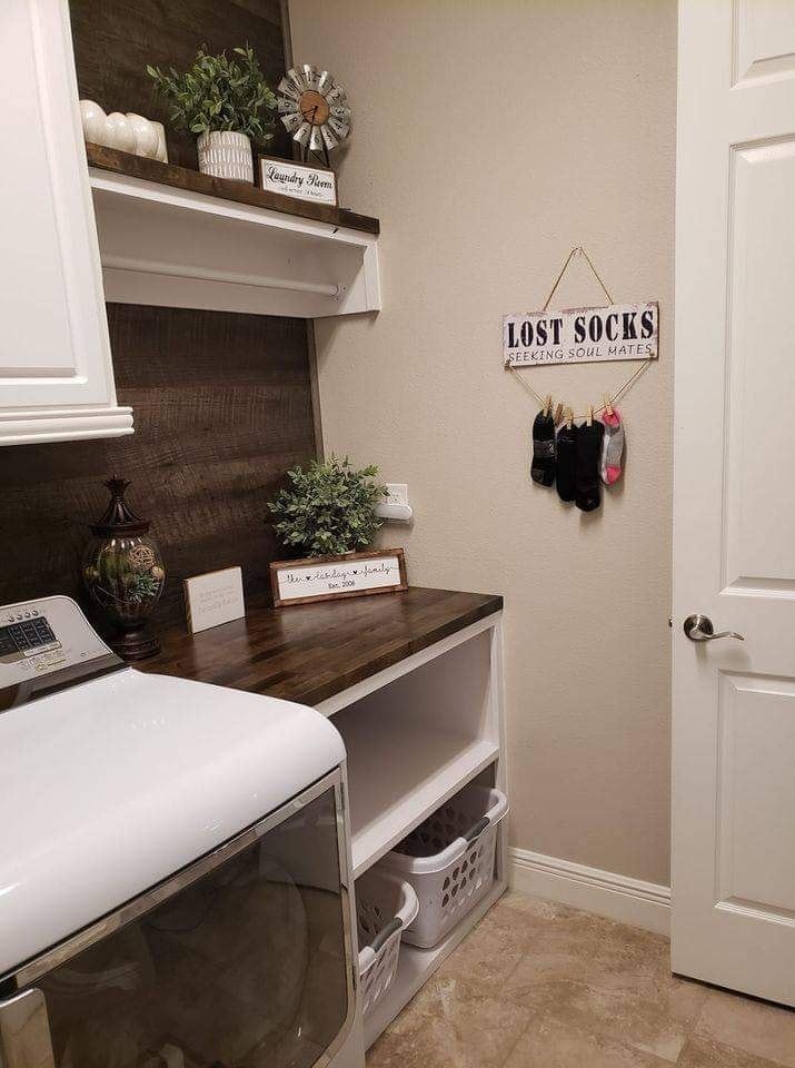 Laundry Room Shelves Built by Crafted Palm